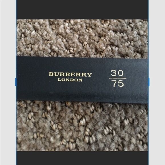 Burberry Black Leather with Gold Plaque Belt